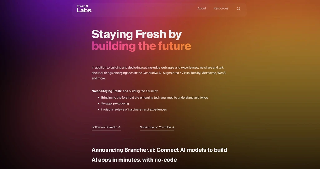 Fresh Labs Homepage